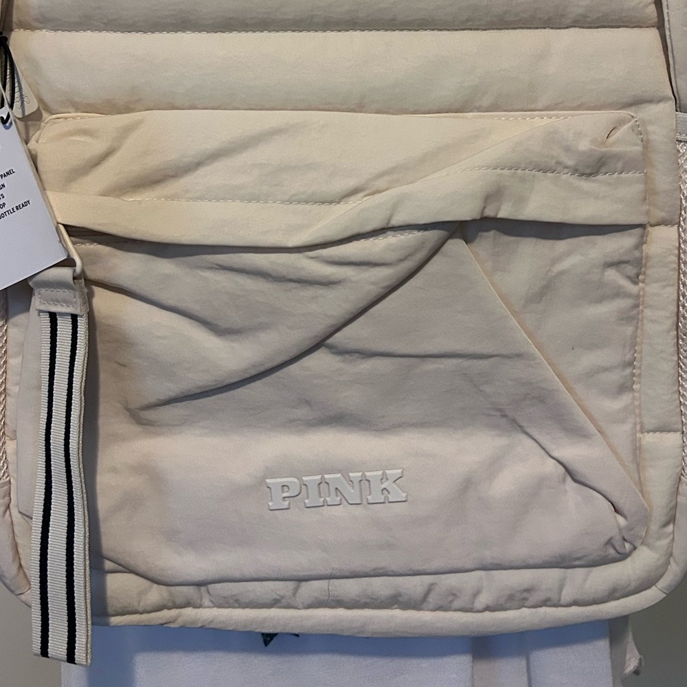 PINK Victoria’s Secret Quilted Puffer Backpack Color White Shell,One size - Picture 6 of 9